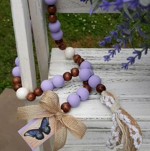 COPY - Wood Bead Garland with Butterfly